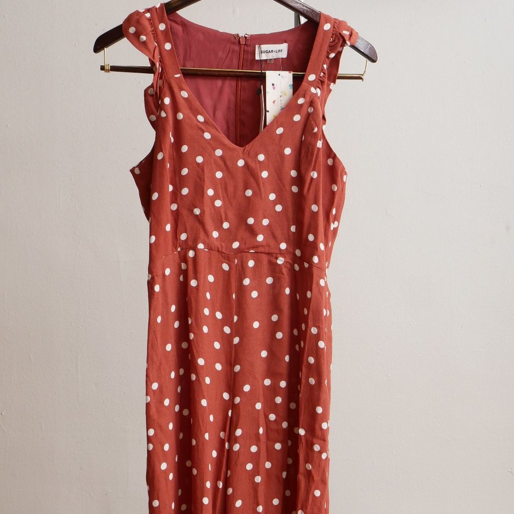 Polka Dot Wide Leg Jumpsuit